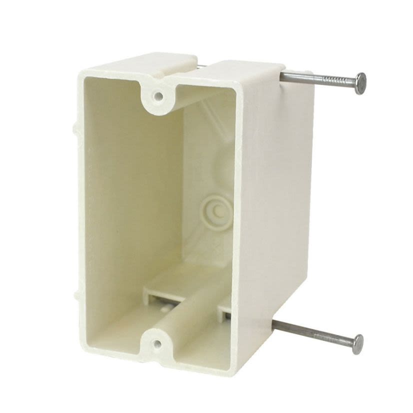 Allied Moulded FiberglassBOX 1098-N Premier Series Electrical Box, Fiberglass Reinforced Polyester, 20.5 cu-in, 1 Gang, 2 Outlets, 4 Knockouts, 3-13/16 in H x 2-1/4 in W x 3-1/4 in D